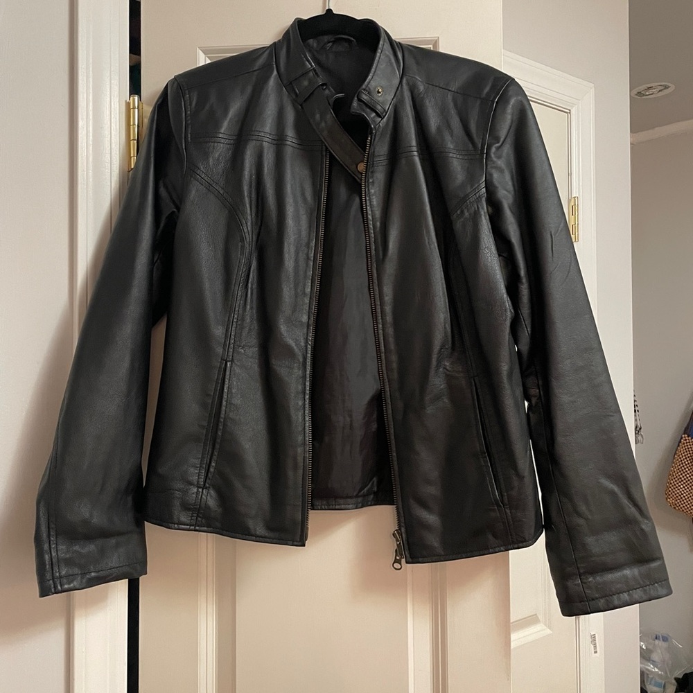 Y2K vintage Italian leather jacket